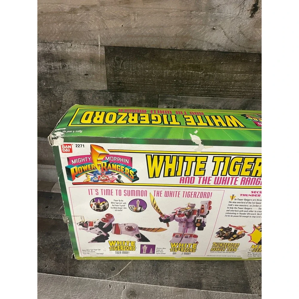 Bandai 1994 Mighty Morphin Power Rangers White Tigerzord White Ranger 2271 Boxed
